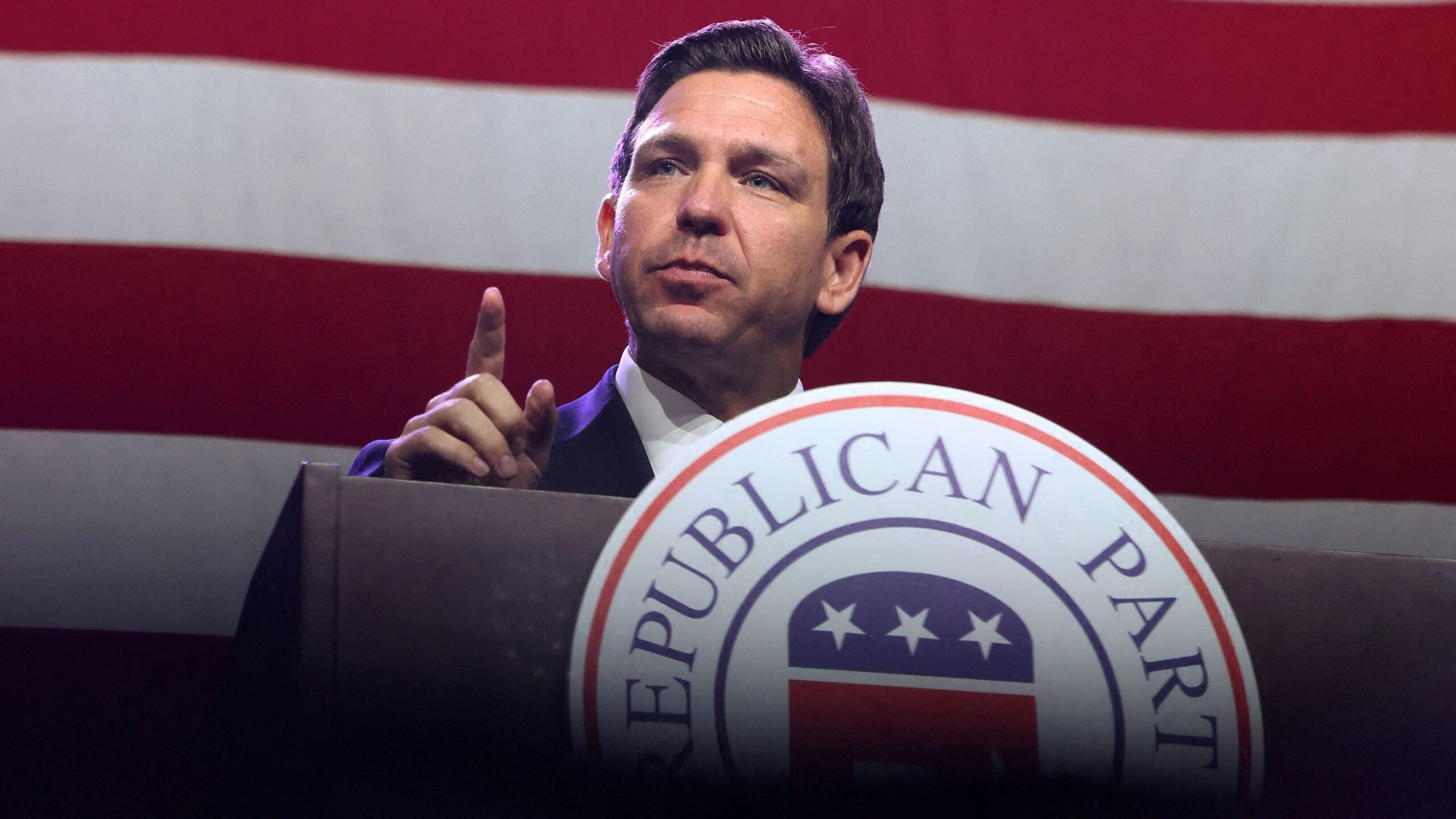 Florida Gov. Ron DeSantis is replacing campaign manager Generra Peck. DeSantis is seen here in Des Moines