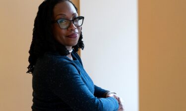 Judge Ketanji Brown Jackson poses for a portrait in her office in Washington