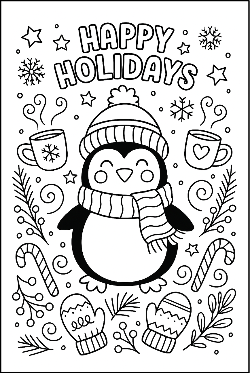 Happy Holidays Coloring Sheet